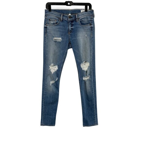 Rag & Bone Dre Distressed Mid Rise Boyfriend Jeans Women's Waist Size 26 - Picture 1 of 7